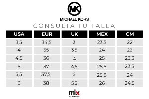 tallas zapatos michael kors mujer